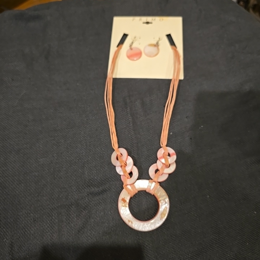 Primo Pink Necklace and Earring Set
